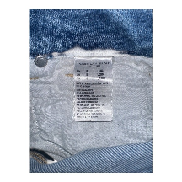 American Eagle Womens Stretch Ripped Curvy Mom Jeans, Size 8 LONG - Picture 6 of 9